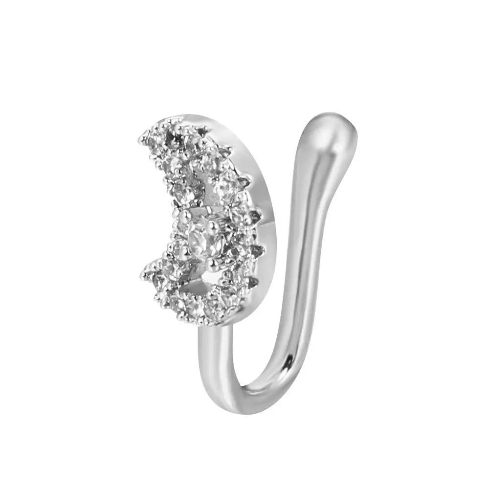Men Women Nose Ring Clip Fake Septum Piering Rock Hip Hoop Punk Stainless Steel Body Jewelry Non Perforation Nose Clip Ring 2026