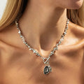 Salircon Irregular Beads Choker Necklace Women Fashion Elegant Black Acrylic Rhinestone Pendant Neck Wedding Party Jewelry Gifts