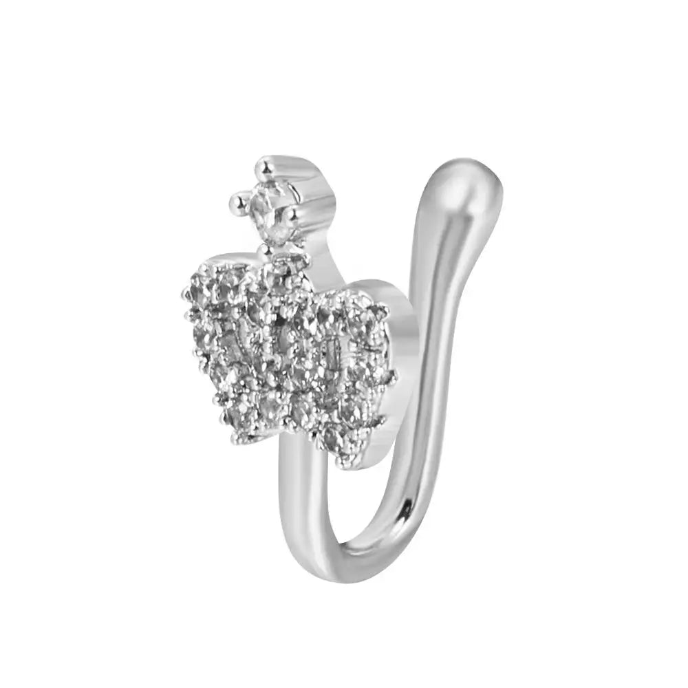 Men Women Nose Ring Clip Fake Septum Piering Rock Hip Hoop Punk Stainless Steel Body Jewelry Non Perforation Nose Clip Ring 2026