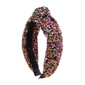 Sequin Knot Headband for Girls Rainbow Knotted Hair Bands Accessories for Kids Sparkly Iridescent Headbands Women Party Headwear