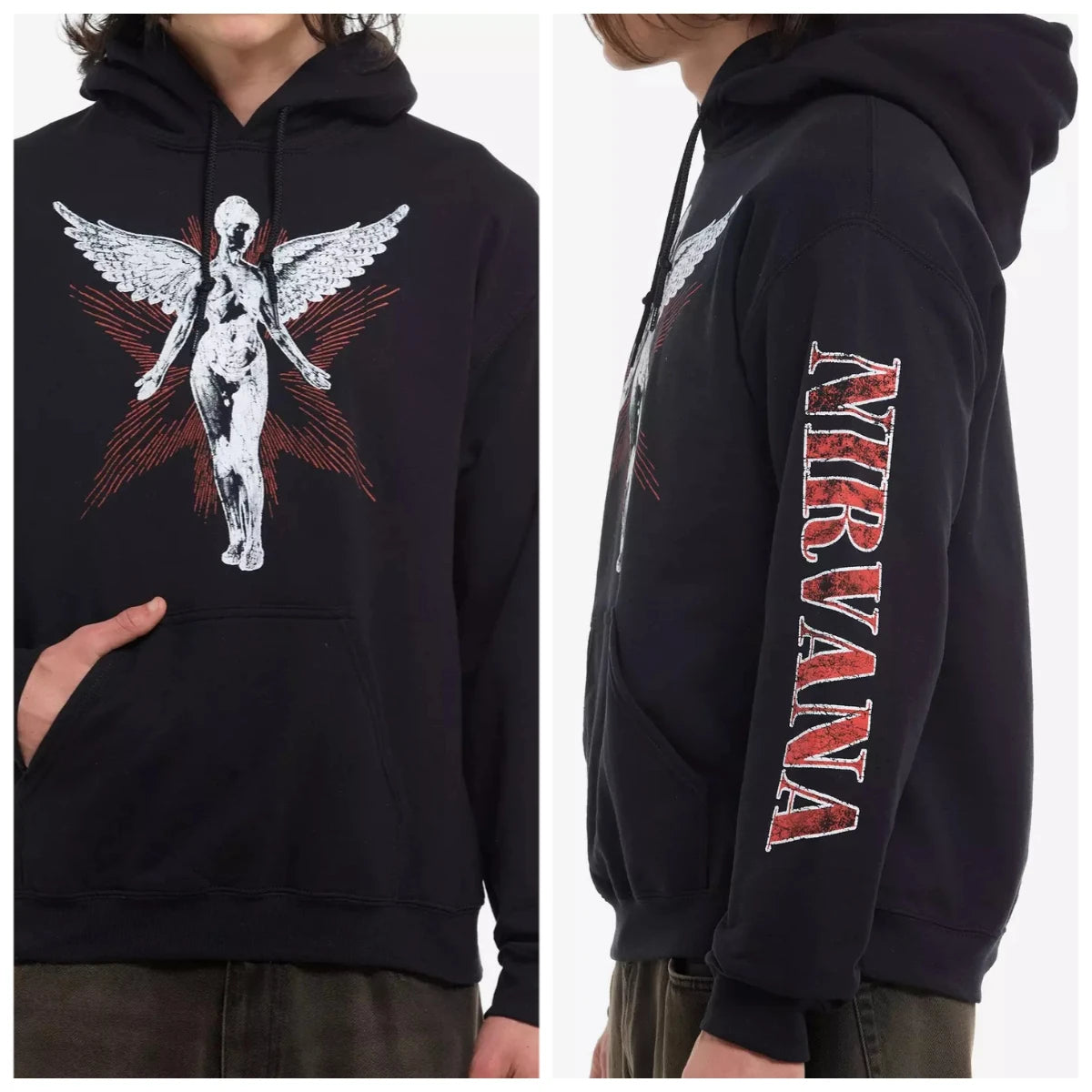 Nirvana In Utero Ange album 100%cotton Unisex Hoodie polar fleece fashion warm 2026 Autumn Winter Outdoor Sweatshirt fan gift