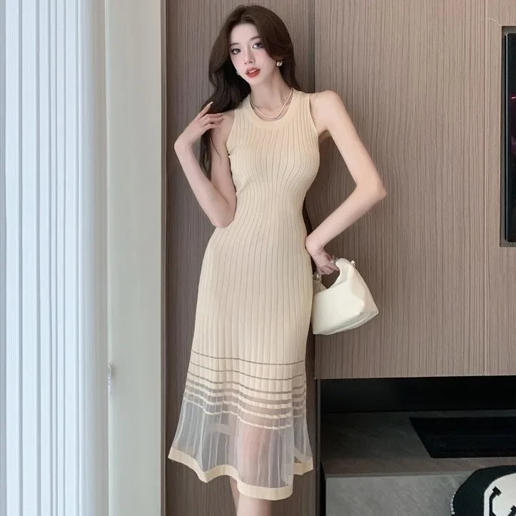 Dresses for Women Black SMidi Woman Dress Party Evening Night Club Prom Casual Youth G Fashion Summer 2025 Retro Sensual Sexy X