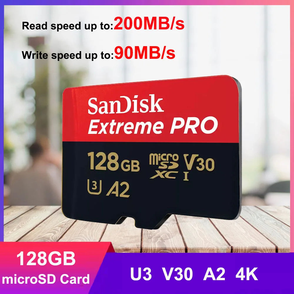 SanDisk MicroSD Memory Card 32GB MicroSDHC 64GB 128GB 256GB MicroSDXC C10 U1 V30 U3 TF Cards for Dash Cam Home Video Monitoring