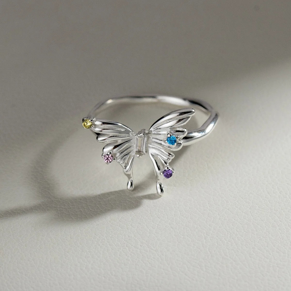 925 Sterling Silver Rings For Women Geometric Fine Jewelry Finger Adjustable Cute Flower Leaf Zirco Ring For Party Birthday Gift