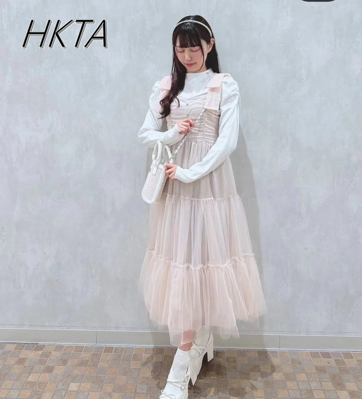 Japanese Style Niche Women Dresses Spring Summer Autumn Girl Sweet Bow Mesh Dress Lolita Cute Fairy Long Suspender Dress