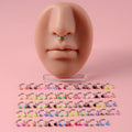 50 Pcs/Lot Mixed Colorful Ball Horseshoe Nose Ring Set Simple Nose Piercing Jewelry Steel Acrylic Nose Studs Body Jewelry