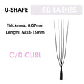 SEEDEW 5Cases/Lot U-Shaped 5D Eyelashes Extensions Natural Soft 5D U Lashes Premium Mink False Eyelashes