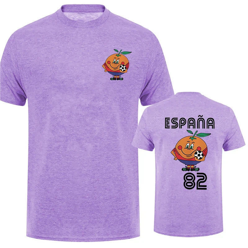 Naranjito T Shirt Men's Women's T-Shirt Crewneck Espana 82 Spain Mascot 1982 Soccer Football Tee Shirt Short Sleeve Casual Tops