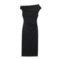 European and American style women's clothing new fashion temperament slim fit solid color not low collar dress
