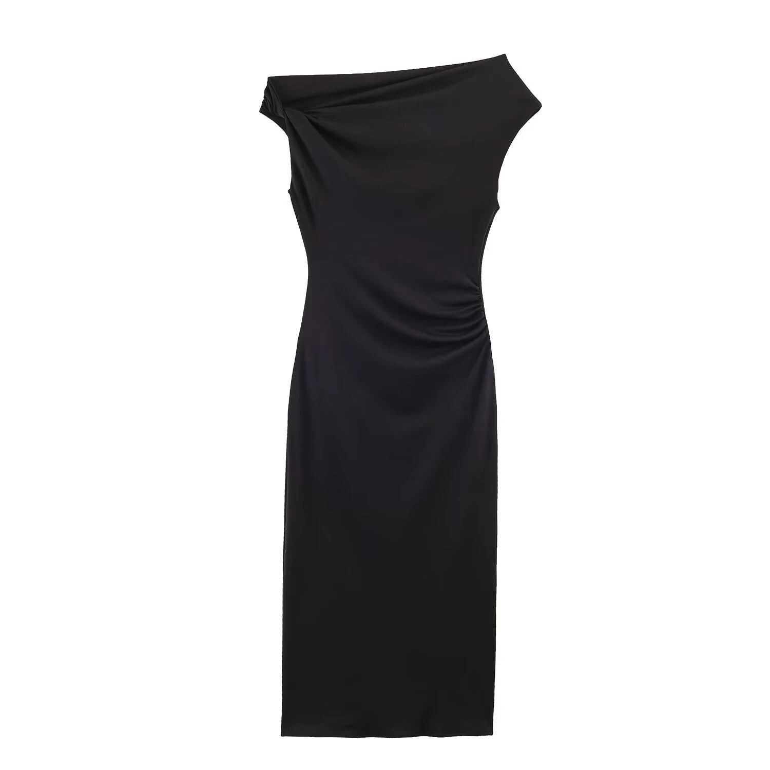 European and American style women's clothing new fashion temperament slim fit solid color not low collar dress
