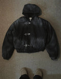 American Fashion Snap Fastener Loose Coat High Street Oversized Hoodie Y2k Retro Harajuku Punk Button Jacket Men Clothing