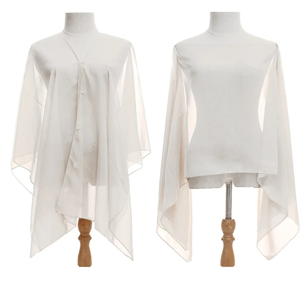 New Solid color Shawl Scarf Luxury Sun-Resistant Beach Cover Up Smooth Spring Poncho Women