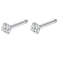 Nose Rings 2pcs 20G Surgical Steel Piercing Jewelry Straight Screw Clear CZ Nose Piercing Jewelry Silver Nostril Ring