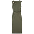 HXAO Womens Ruffled Bodycon Dresses Green Black Dress Summer Woman Sexy  Sleeveless Long Dresses Asymmetric Corset Vestidos 066