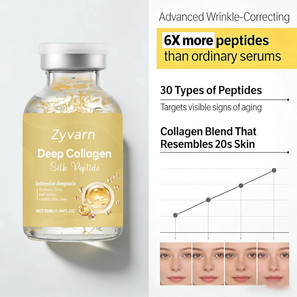 Korean Skincare Collagen Silk Peptide Intensive Lifting Ampoule Skin Elasticity Hydrating Barrier Repair Anti-Oxidant Face Serum
