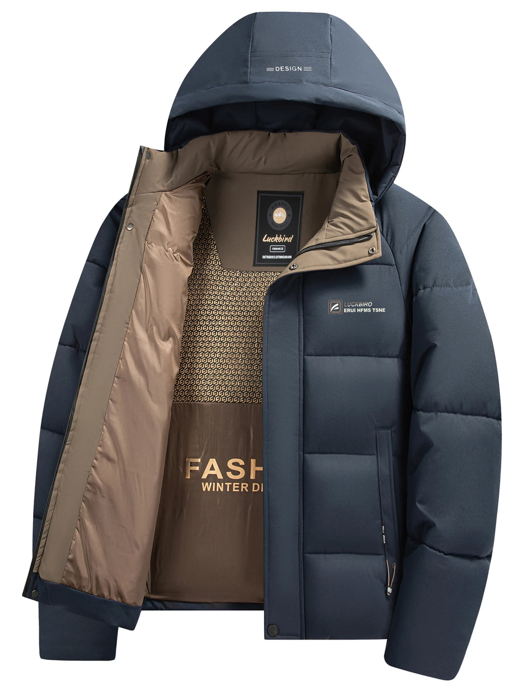 Men's warm jacket with detachable hood, casual business outdoor sports thick men's clothing, new winter style