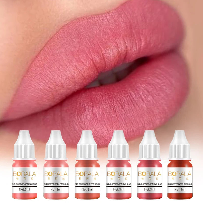 Borala 26 Colors Permanent Makeup Pigment Lip Tattoo Inks Vegan Eyebrows Microblading Pigments 3ml Body Art Ink for PMU Artists