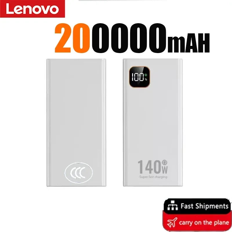 Lenovo 500000mAh High Capacity 140W CCC 2027NEW Power Bank Portable Super Fast Charging Battery Charger for Xiaomi iPhone