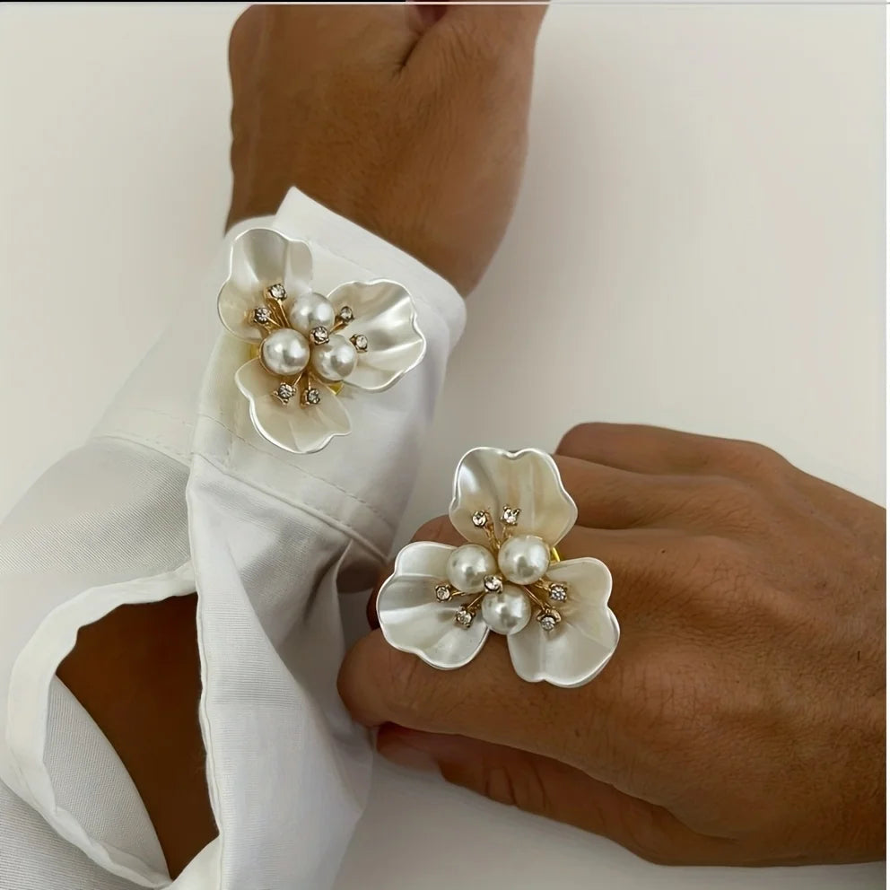 Button Cover Clips, 3D Floral Rhinestone Design for Shirts Dresses, Valentine's Christmas Gift Giving