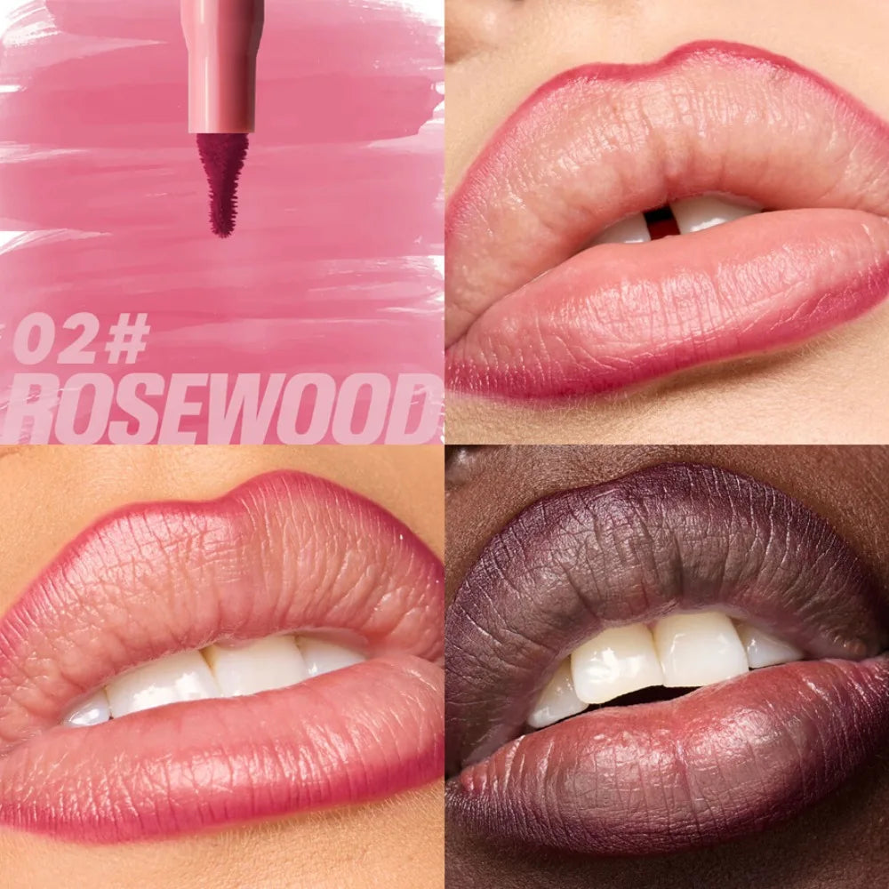 Waterproof Matte Lipliner Pencil Red Contour Tint Lipstick Long Lasting Non-stick Cup Moisturising Lips Makeup 8 Colors Velvet