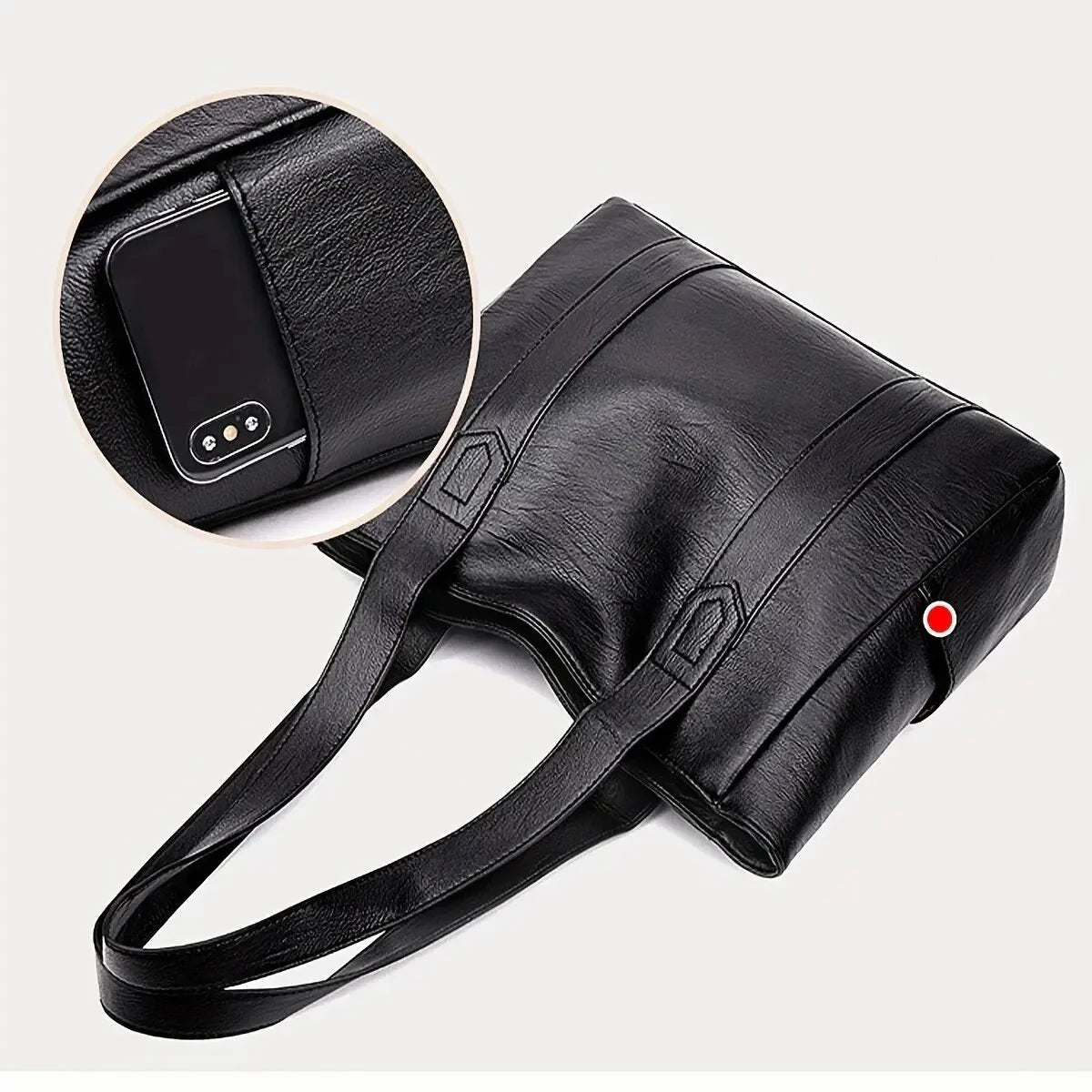Vintage Ladies Bag Large Capacity Handbag , Vintage Plain Shoulder Bag , Ladies Commuter Casual Handbag