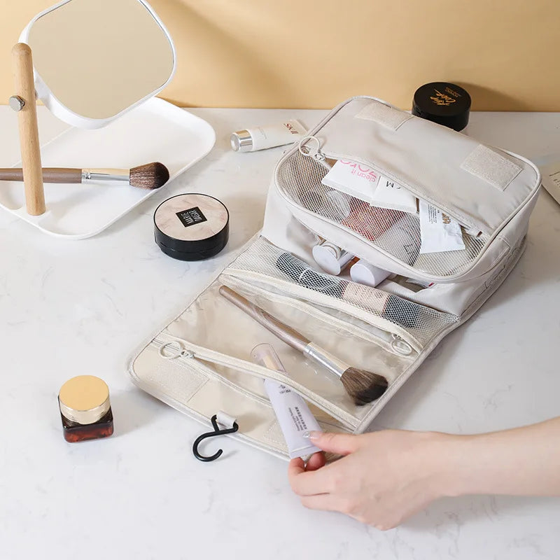 Portable Hook Toilet Bag Multi Functional Travel Waterproof Wear Resistant Multi Layer Storage Large Capacity Makeup Bag
