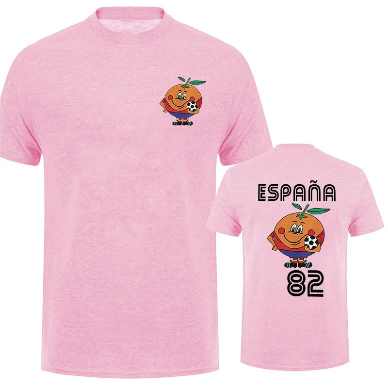 Naranjito T Shirt Men's Women's T-Shirt Crewneck Espana 82 Spain Mascot 1982 Soccer Football Tee Shirt Short Sleeve Casual Tops