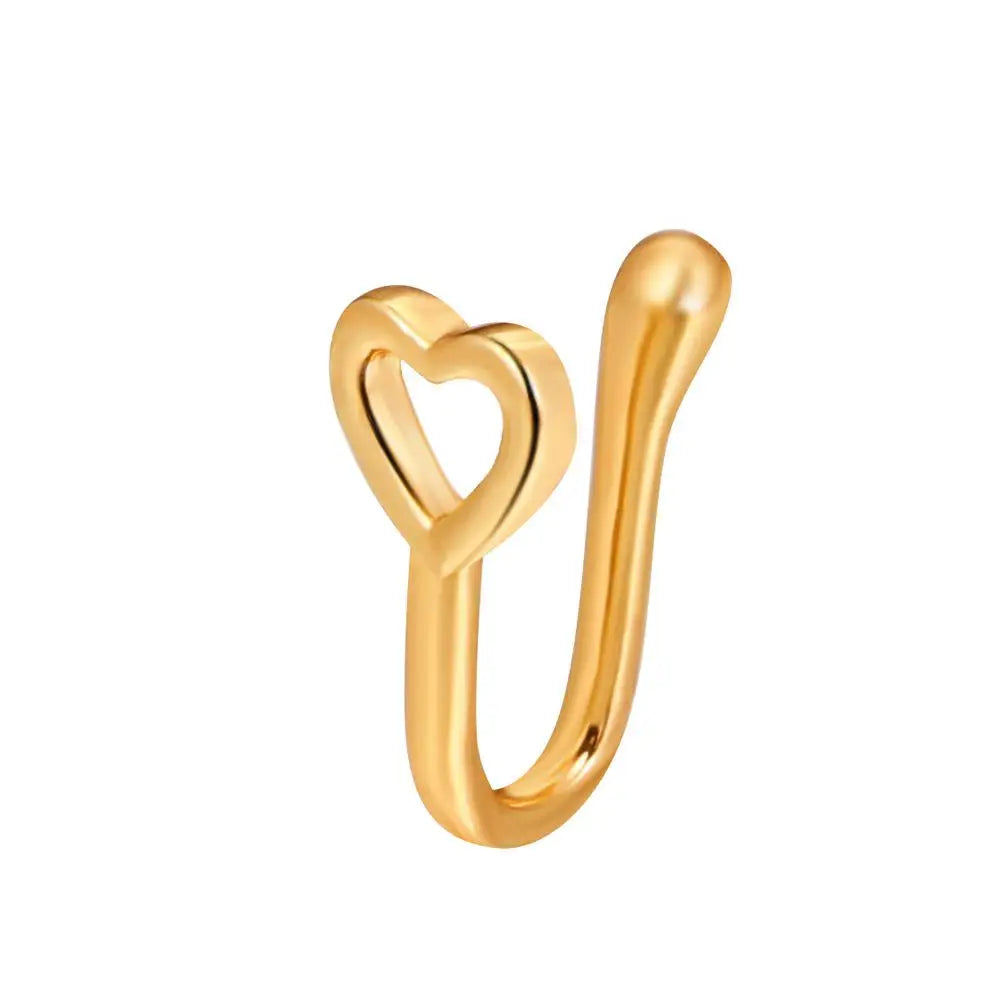 Men Women Nose Ring Clip Fake Septum Piering Rock Hip Hoop Punk Stainless Steel Body Jewelry Non Perforation Nose Clip Ring 2026