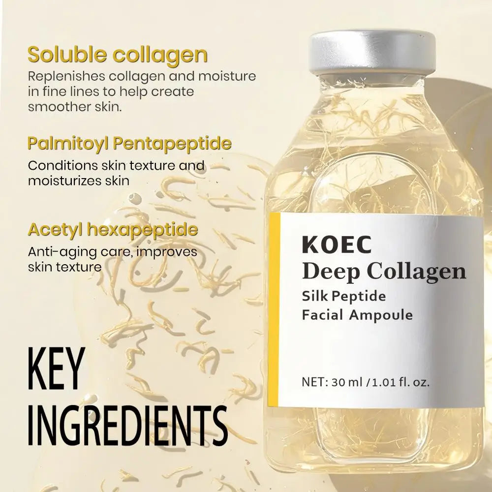 Korean Collagen Silk Peptide Serum Intensive Lifting Firming Deep Moisturizing Anti Aging Revitalizing Face Skin Care Ampoule