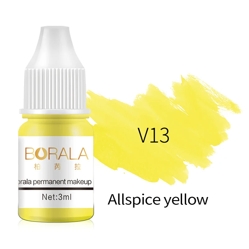 Borala 26 Colors Permanent Makeup Pigment Lip Tattoo Inks Vegan Eyebrows Microblading Pigments 3ml Body Art Ink for PMU Artists