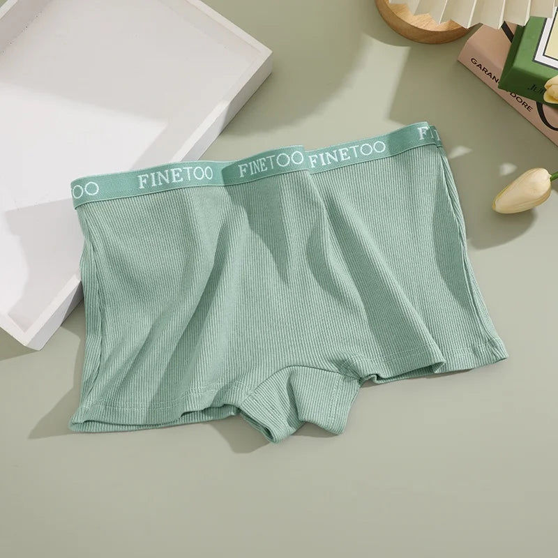 Seamless Women Cotton Boxers Underwear Ice Silk Shorts Solid Color Ladies Soft Boyshorts Plus Size M/L/XL