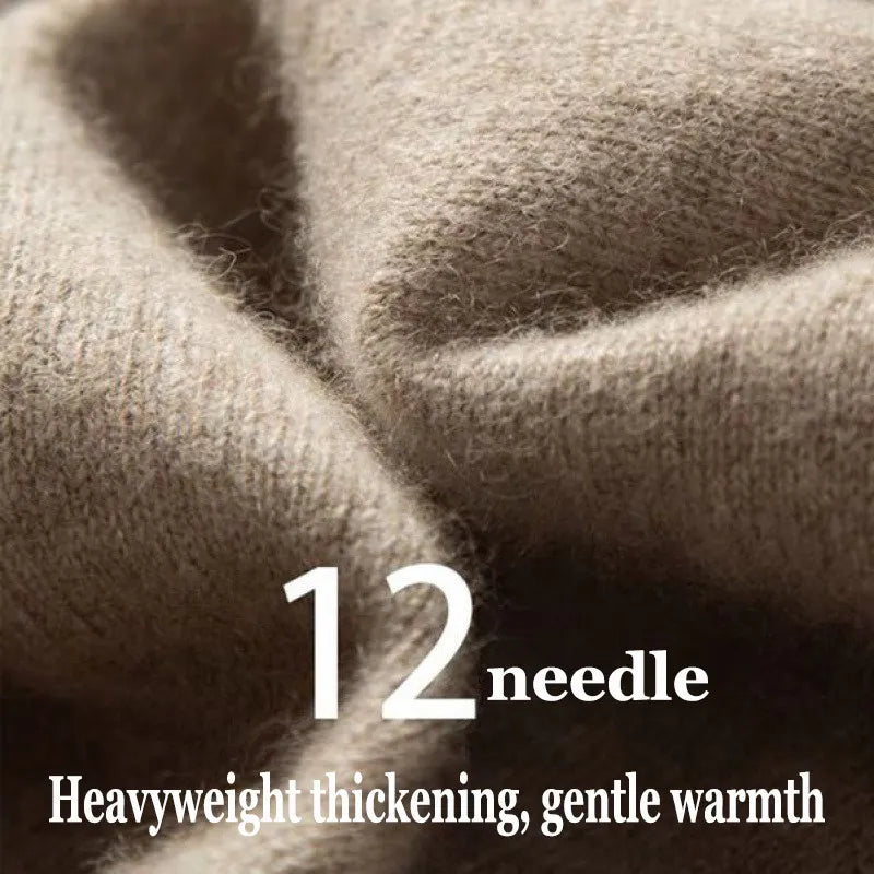 Men's 100% pure Cashmere Sweater High Lapels Pullovers Knitted Wool Winter New Tops Long Sleeve High-End Jumpers