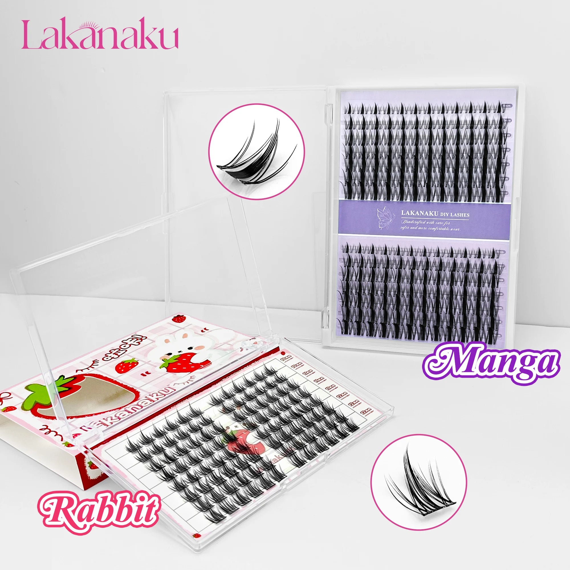 LAKANAKU Manhua Cluster Lashes Comic DIY Lashes Fairy Lashes Natural Set Eyelashes Premade Fan Individual Eyelash Extensions
