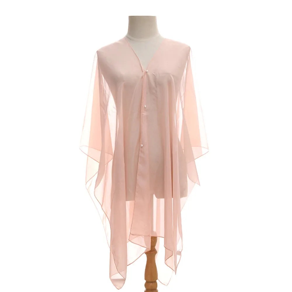 New Solid color Shawl Scarf Luxury Sun-Resistant Beach Cover Up Smooth Spring Poncho Women