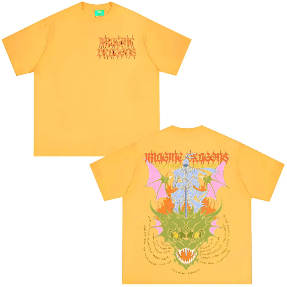 Imagine Dragons Band Loom World Tour 2025 T Shirt Men Women Clothing Rock Punk Gothic T-shirt Casual Cotton Oversized T-shirts