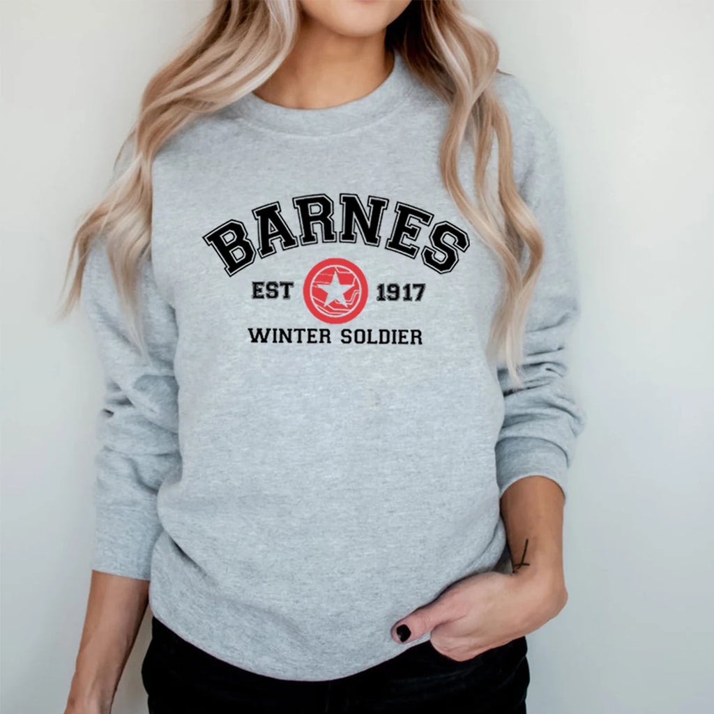 2025 Vintage Bucky Barnes Sweatshirt Barnes 1917 Hoodies Sebastian Stan Pullover Superhero Inspired Unisex Crewneck Sweatshirts