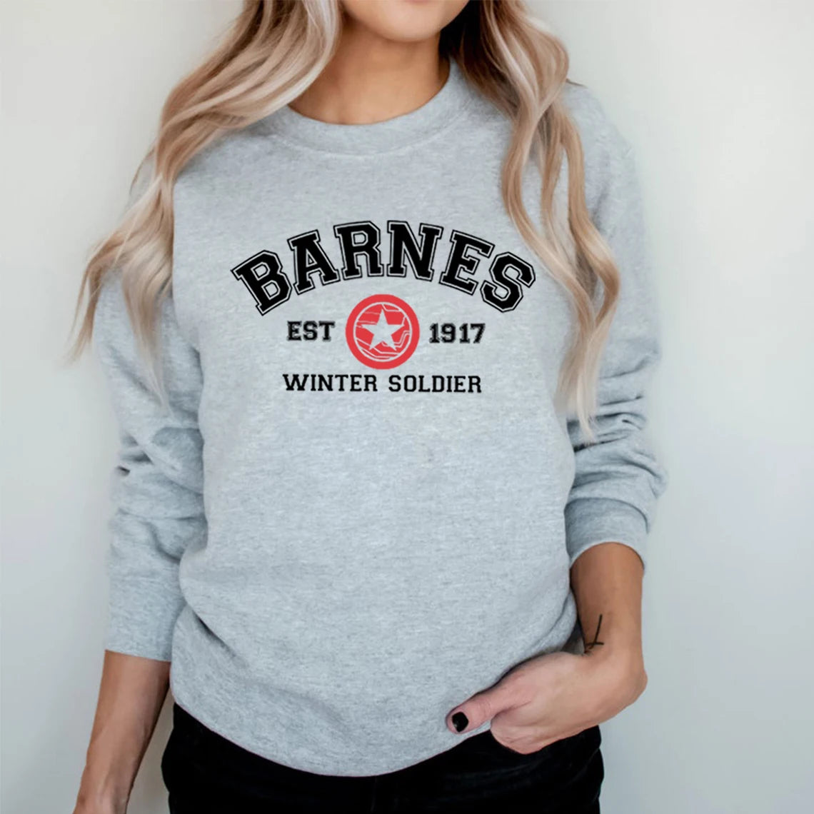 2025 Vintage Bucky Barnes Sweatshirt Barnes 1917 Hoodies Sebastian Stan Pullover Superhero Inspired Unisex Crewneck Sweatshirts