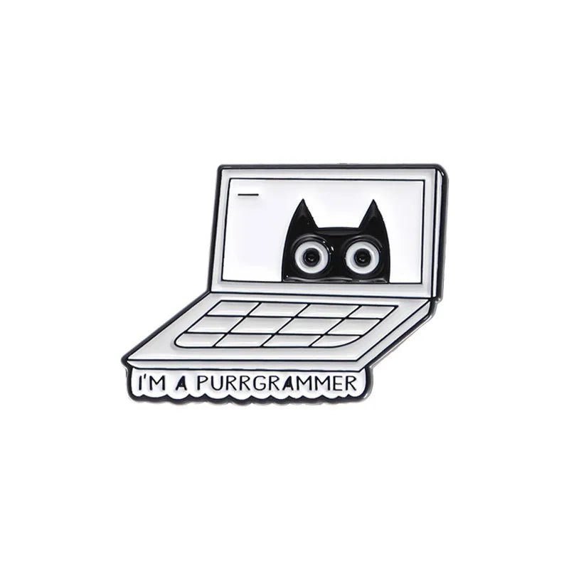 Cute Black White Cats Enamel Pins Certified Cat Lady Cartoon Kitty Claw Animal Brooch Lapel Badge Fashion Friends Jewelry Gifts