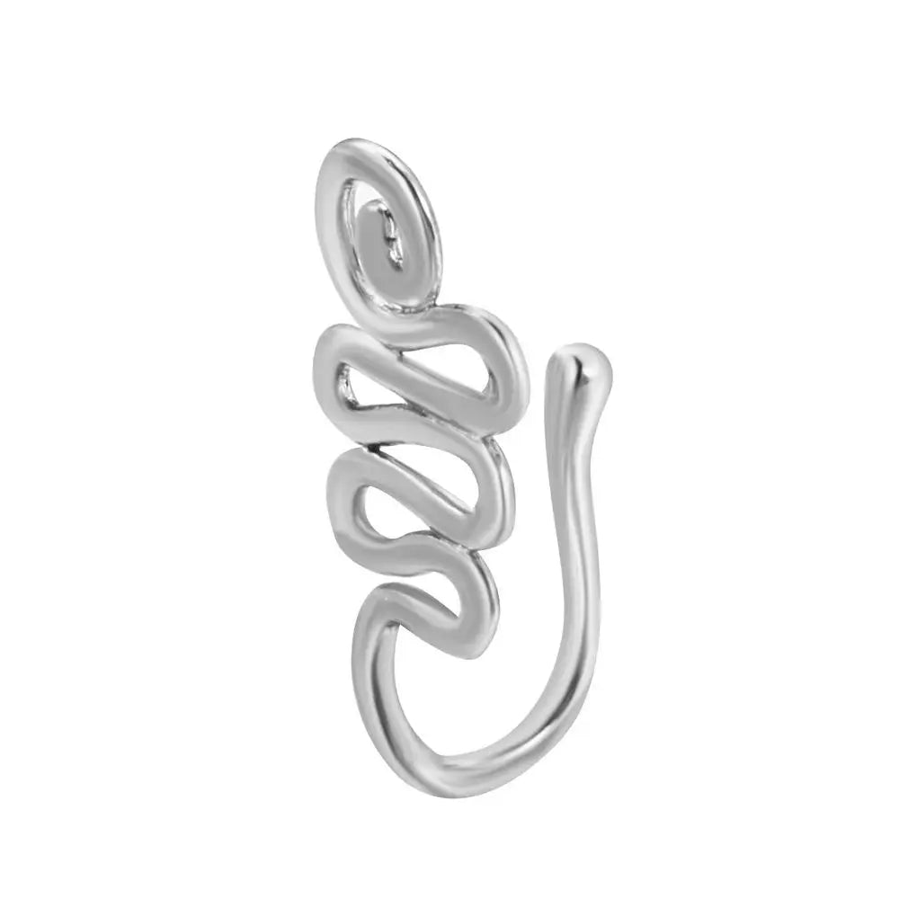 Men Women Nose Ring Clip Fake Septum Piering Rock Hip Hoop Punk Stainless Steel Body Jewelry Non Perforation Nose Clip Ring 2026