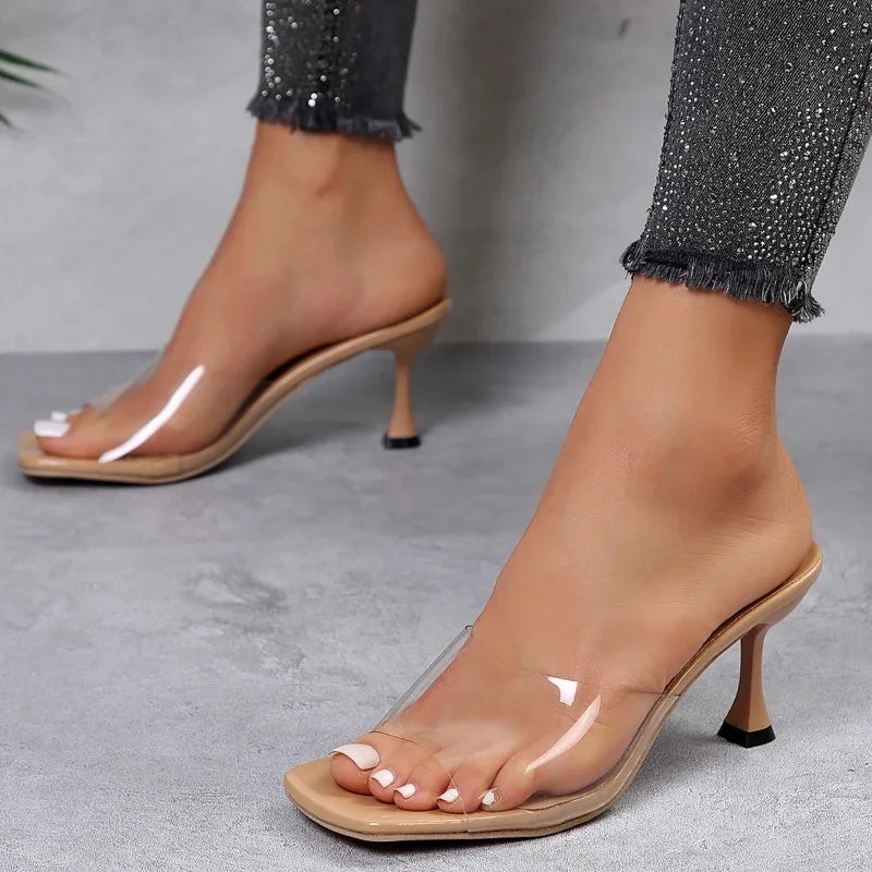 Summer New Fashionable Women's High-heeled Sandals Lightweight Non-slip Outdoor Sexy Women's Sandals Zapatos De Mujer