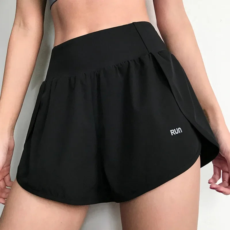 Women's High-Waisted Loose Workout Shorts Quick-Dry Yoga Running Shorts with Built-in Liner Summer Casual Activewear