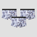 3pc   Men's underwear flat briefs ice silk ultra thin summer breathable personality trend summer boxer pants