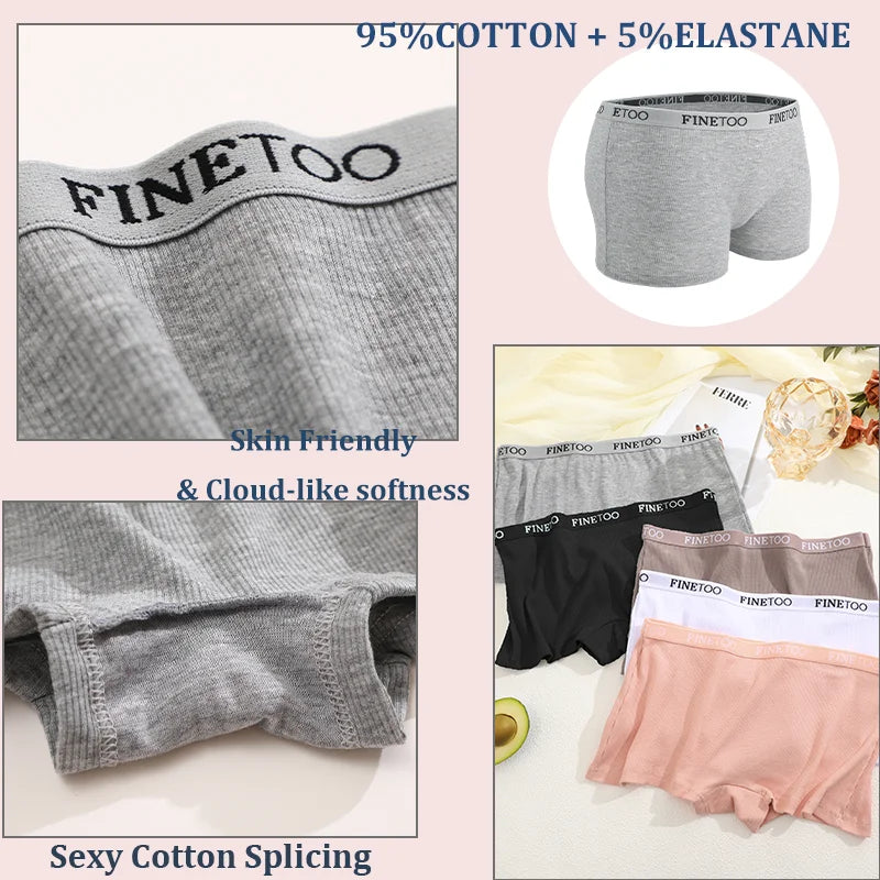 Seamless Women Cotton Boxers Underwear Ice Silk Shorts Solid Color Ladies Soft Boyshorts Plus Size M/L/XL