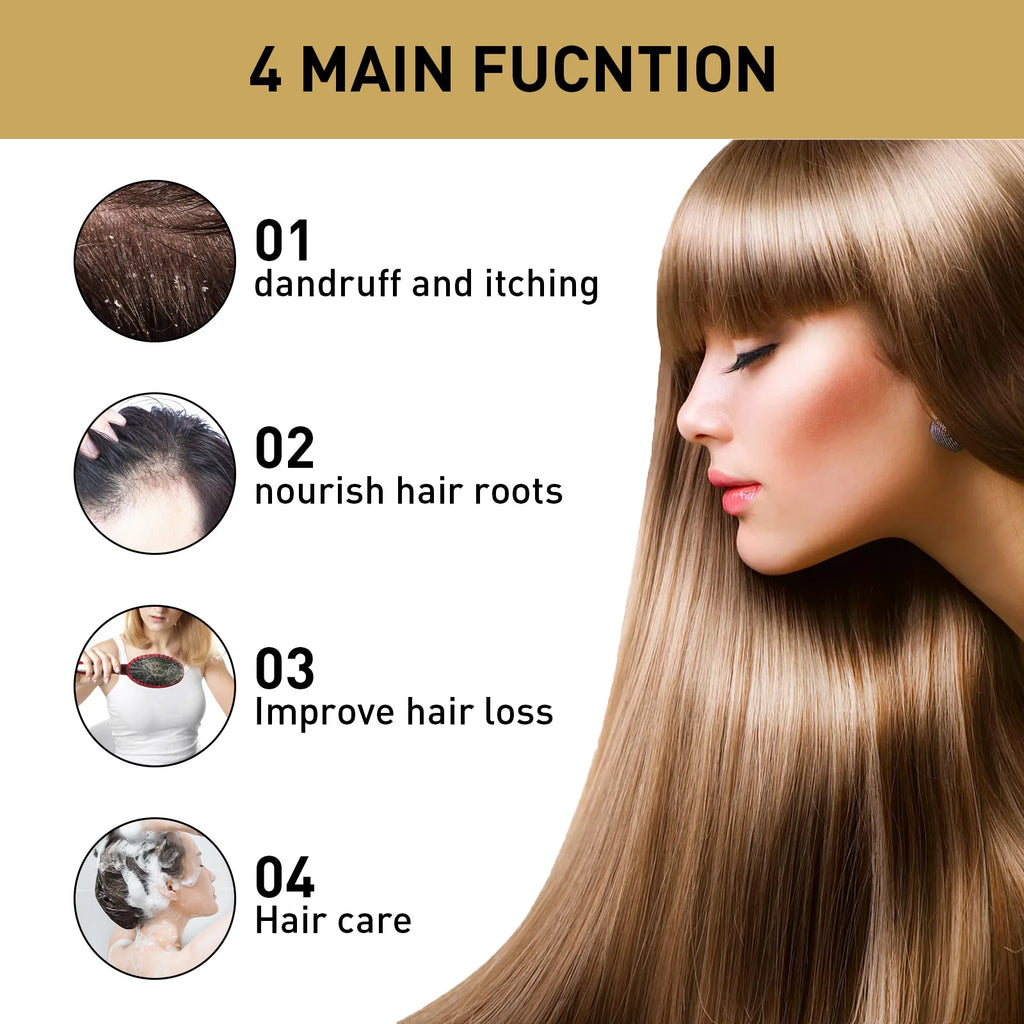 Hair Shampoo Ginger Promotes Hair Growth Dandruff Removal Anti-Itch Oil Control Nourishing Scalp Repair Frizzy Damaged Shampoo