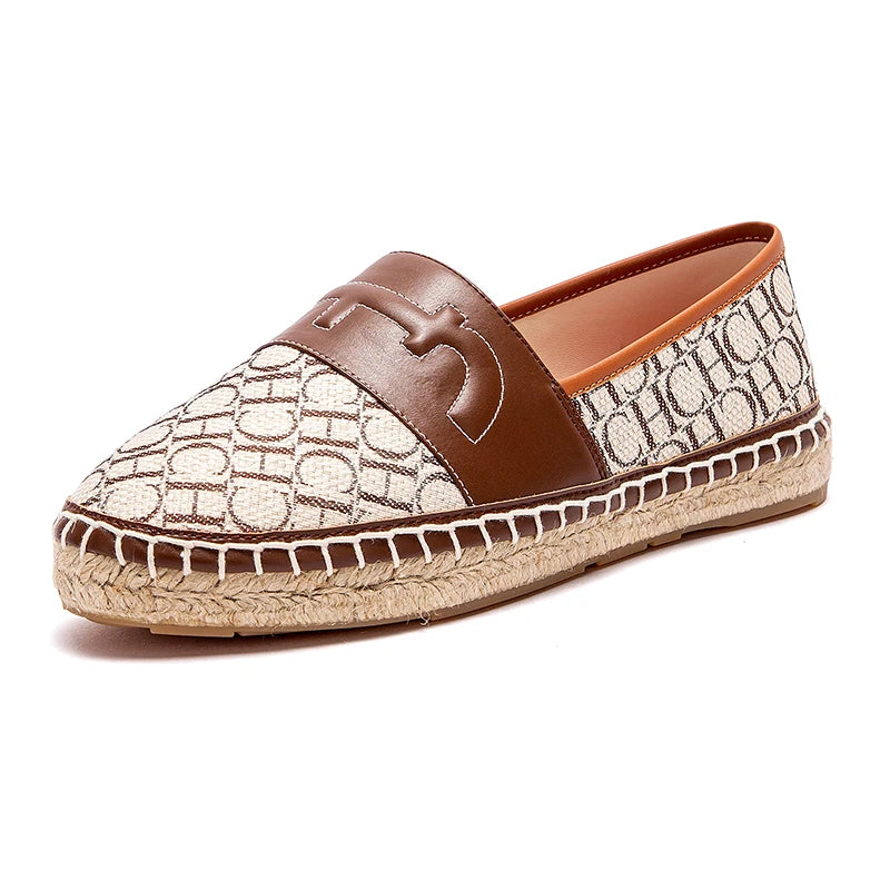 Retro Classic Style New Women's Flat Shoes Letter Print Design Women's Casual Fisherman Shoes Fashionable and Versatile