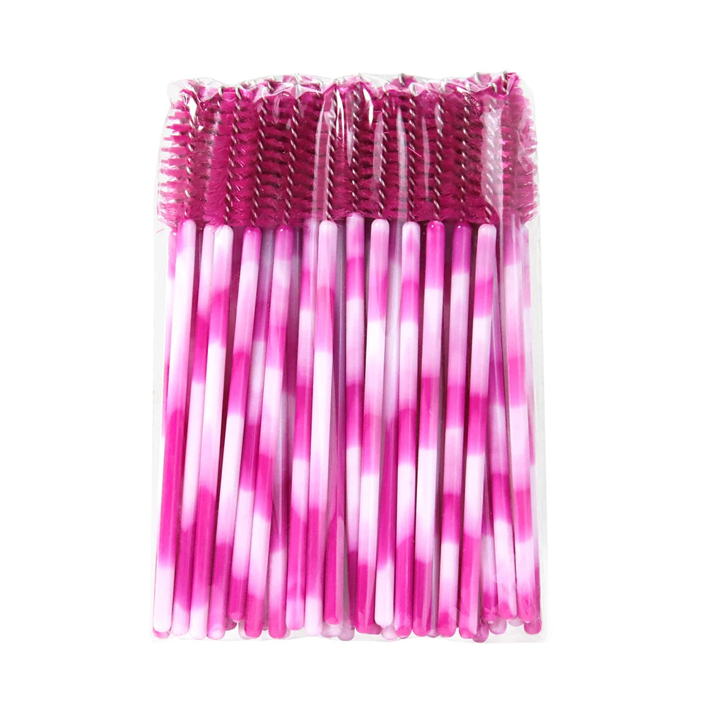GLAMLASH 50PCS Disposable Eyelash Brushes Lashes Extension Eyebrow Brush Mascara Wands Applicator Makeup Tool