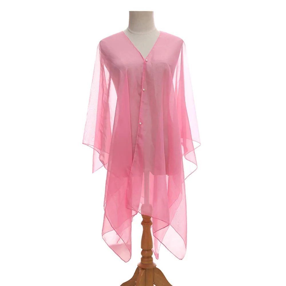 New Solid color Shawl Scarf Luxury Sun-Resistant Beach Cover Up Smooth Spring Poncho Women