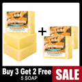LKIAE Natural Turmeric Whitening Soap Bar, Anti Acne, Dark Spots, Moisturize and Smoothen Skin, With Honey, Glycerin, 150g