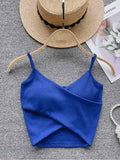  Irregular Casual Sport Camisole Women Strap Design Solid Fashion 2023 Y2K Elegant Ladies Chic Slim Tank Tops