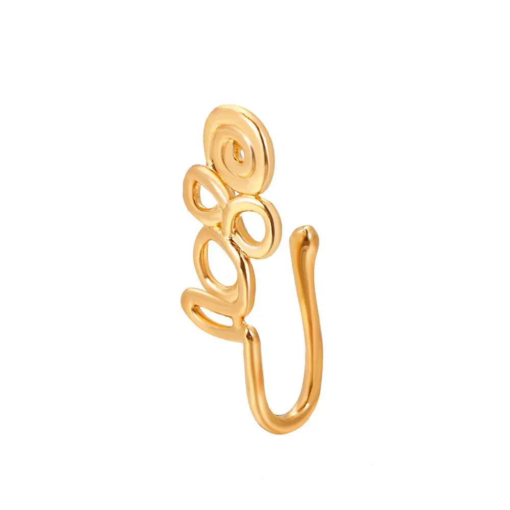 Men Women Nose Ring Clip Fake Septum Piering Rock Hip Hoop Punk Stainless Steel Body Jewelry Non Perforation Nose Clip Ring 2026